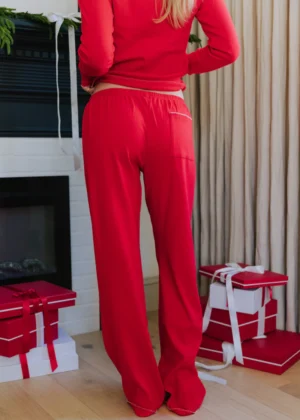 Red Pointelle Pants