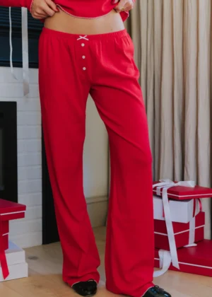 Red Pointelle Pants